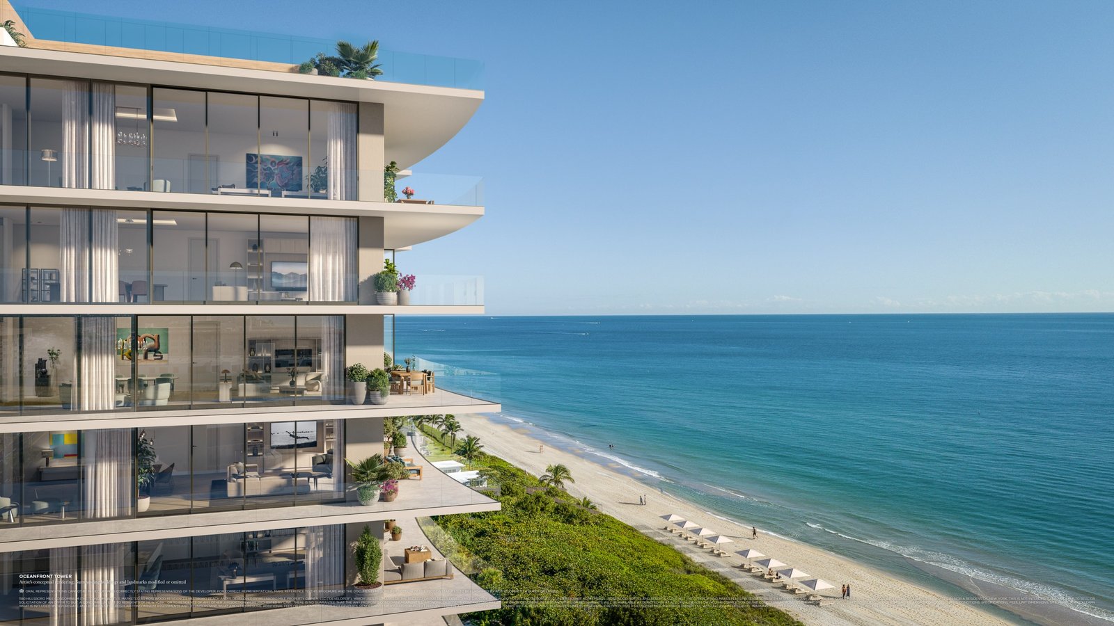 Rosewood Residences beach parasols